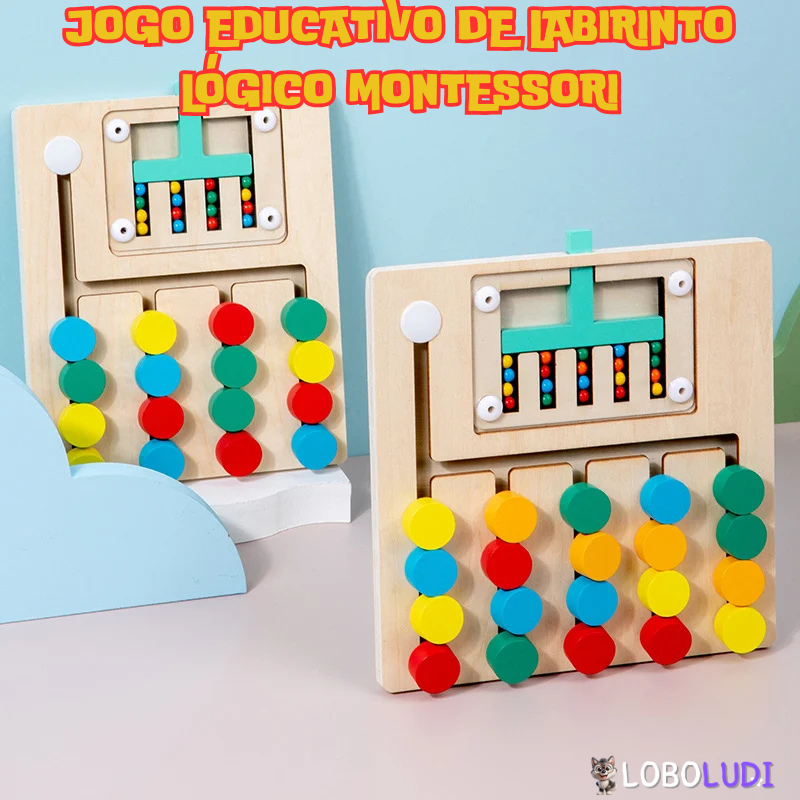 Jogo Educativo de Labirinto Lógico Montessori Loboludi