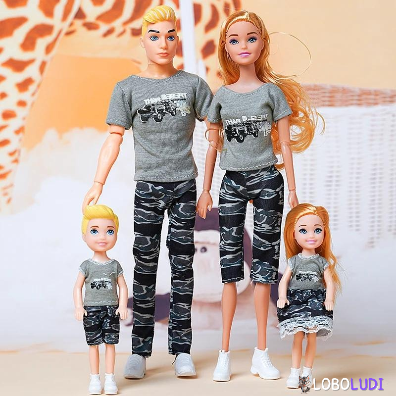 Barbie Familia Completa Conjunto 4 Bonecos Loboludi