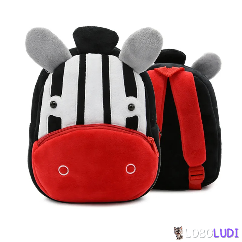 Mini Mochila De Bichos De Pelúcia Zoológico Loboludi