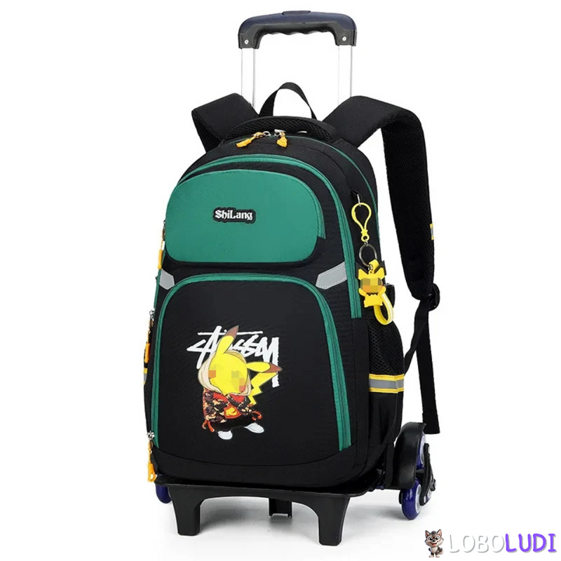 Mochila Escolar de Rodinhas Pokémon Loboludi