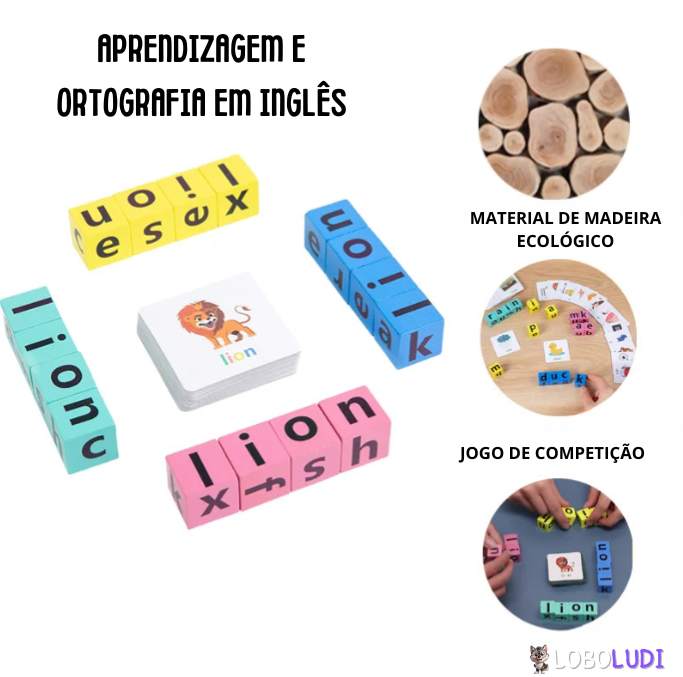 Jogo do Alfabeto para Aprendizagem em Inglês - Criança Bilingue Montessori Loboludi