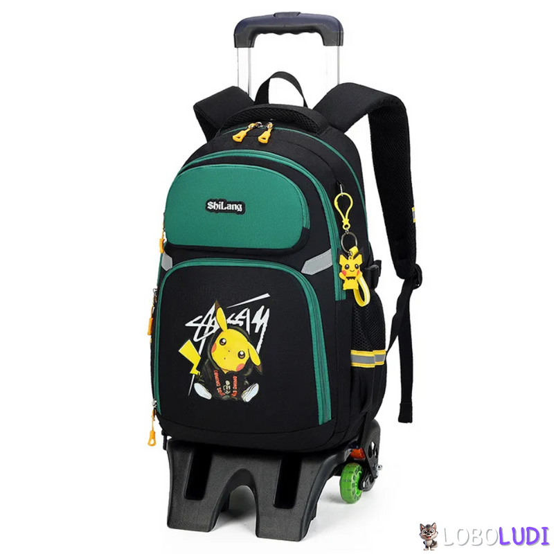 Mochila Escolar de Rodinhas Pokémon Loboludi