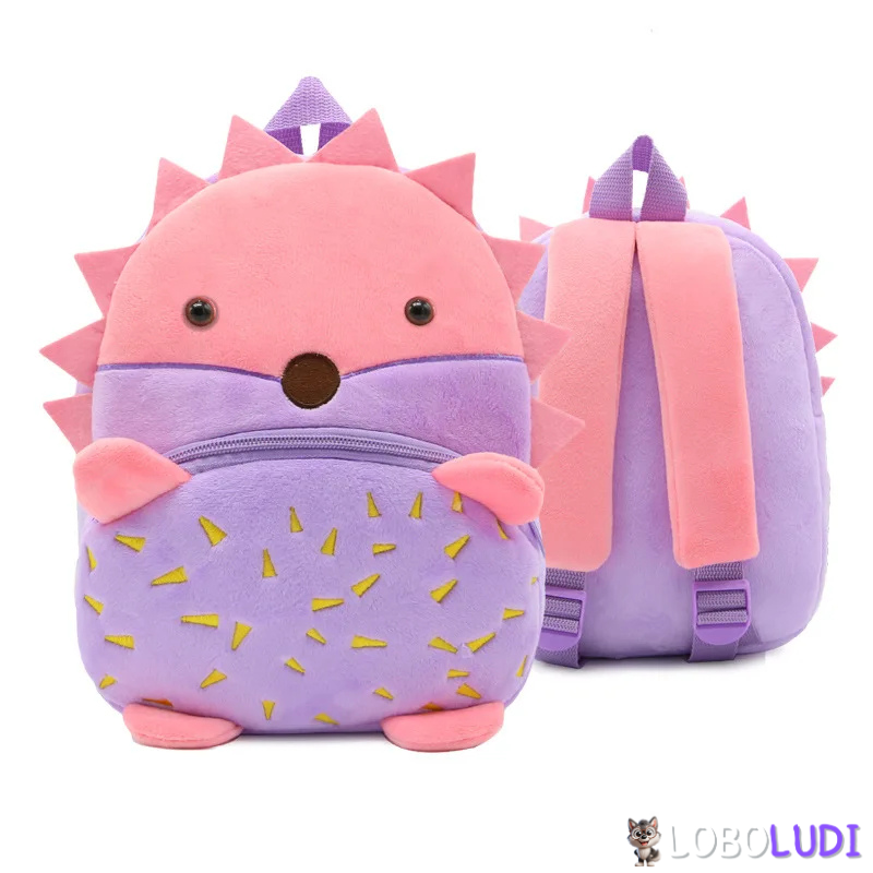 Mini Mochila De Bichos De Pelúcia Zoológico Loboludi