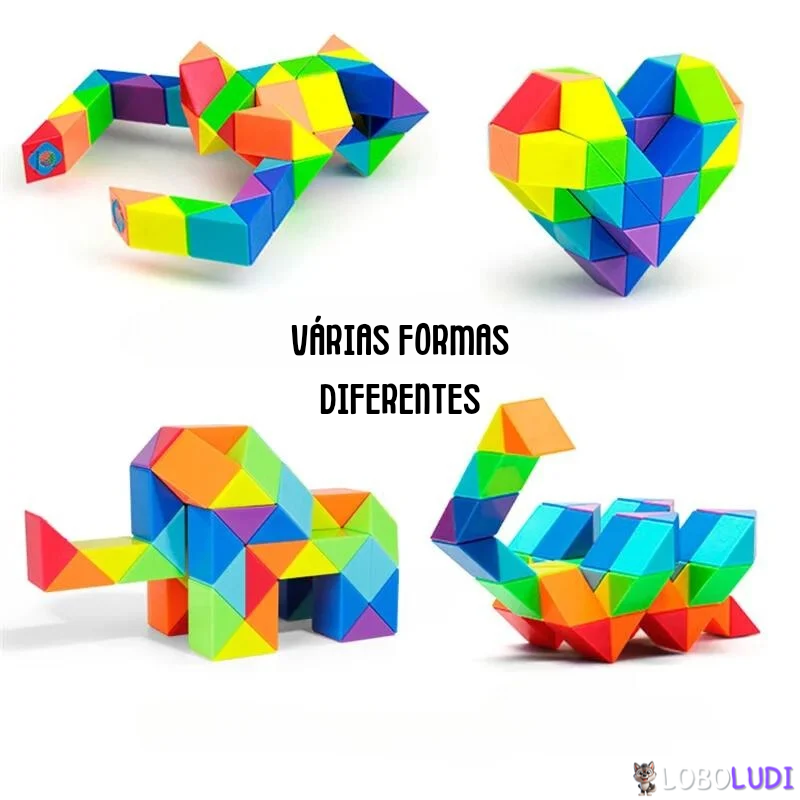 Cubo transformável Montessori 3D Loboludi