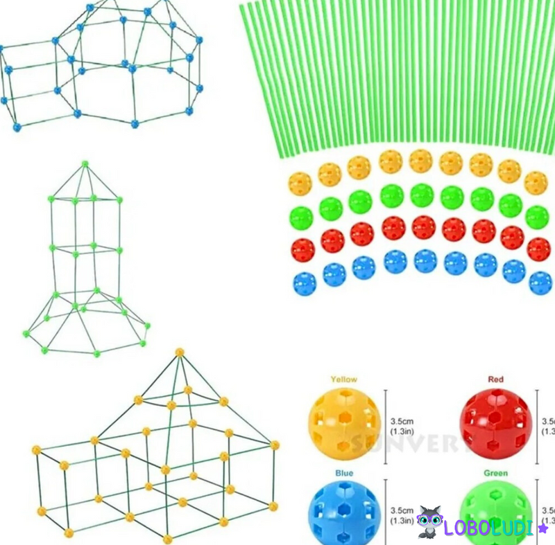 Kit construção de tenda 3D LoboLudi™