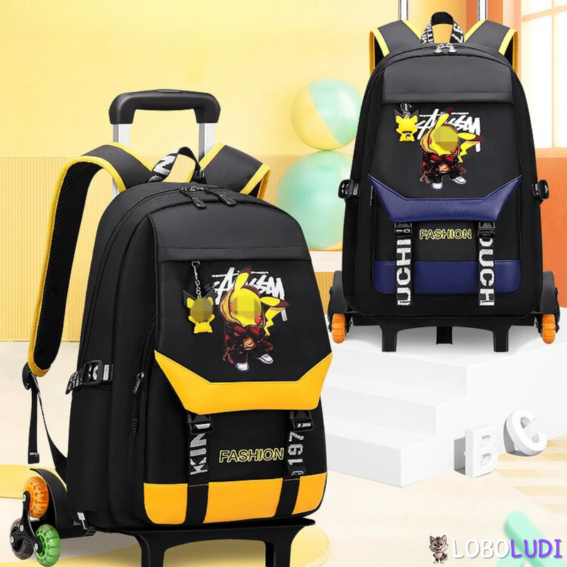 Mochila Escolar de Rodinhas Pokémon Loboludi