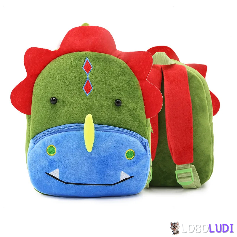 Mini Mochila De Bichos De Pelúcia Zoológico Loboludi