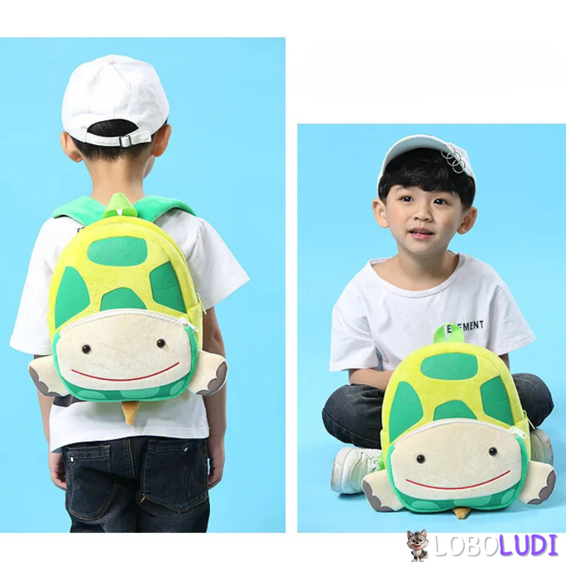 Mini Mochila De Bichos De Pelúcia Zoológico Loboludi