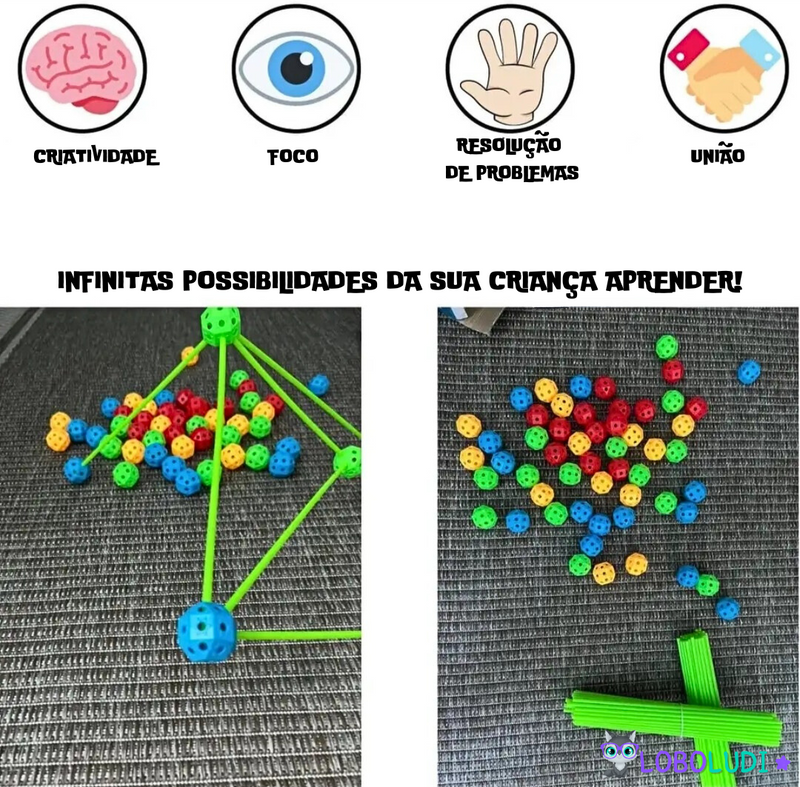 Kit construção de tenda 3D LoboLudi™