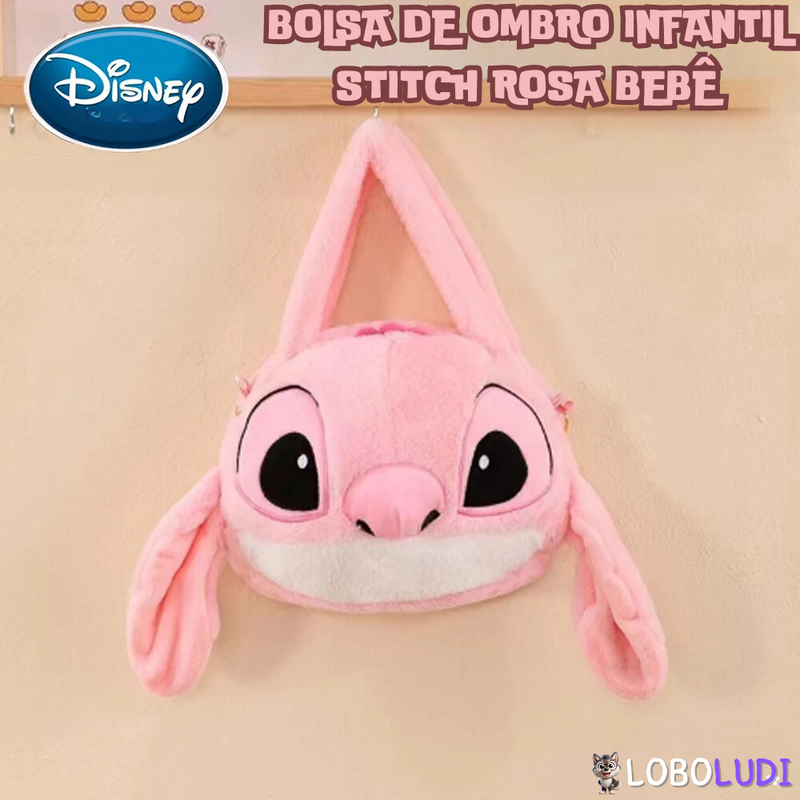 Bolsa de Ombro Infantil Stitch Rosa Bebê Loboludi