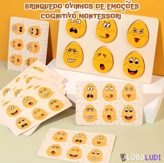 Brinquedo Ovinhos de Emoções Cognitivo Montessori Loboludi