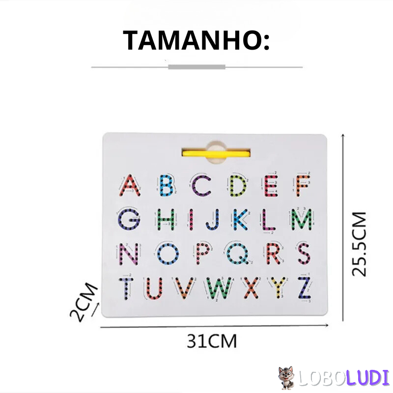 Lousa Mágnetica Letras e Números - Brinquedo Pedagógico de Alfabetização Loboludi