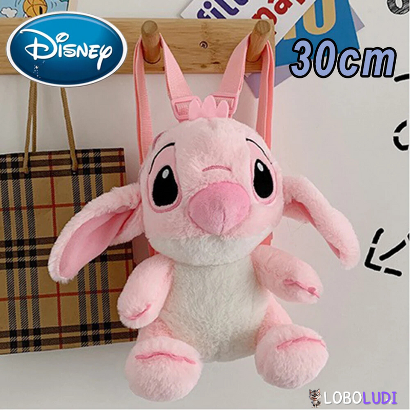 Mochila Stitch Rosa de Pelúcia 30cm Disney LOBOLUDI