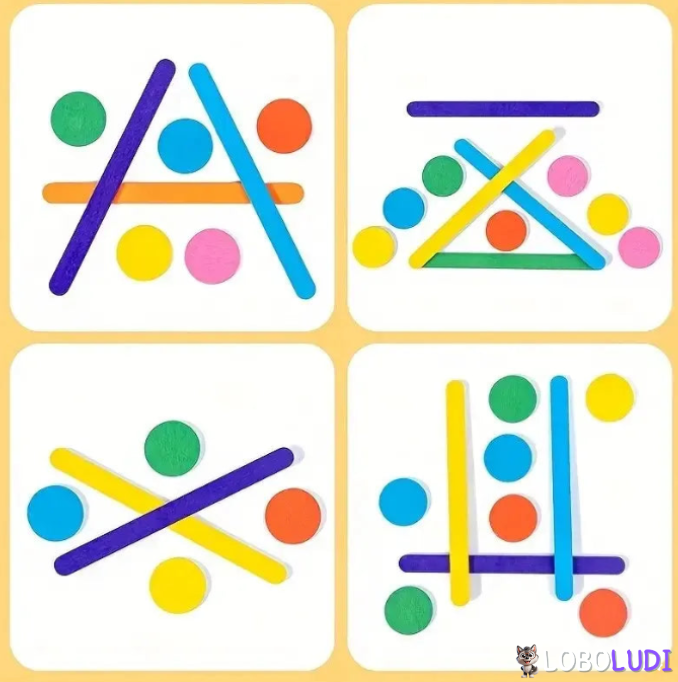 Jogo Inteligente Quebra cabeça de Madeira Cognitivo Montessori LOBOLUDI