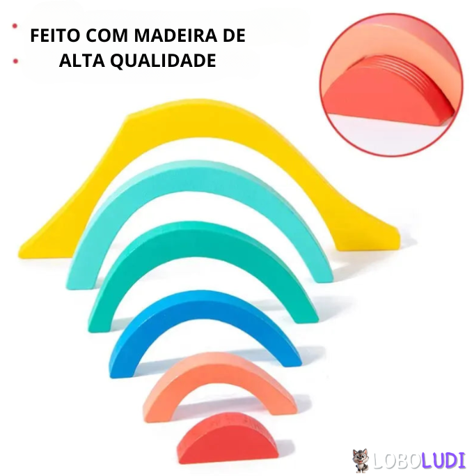 Jogo Quebra Cabeça Colorido 4 Elementos Montessori Loboludi