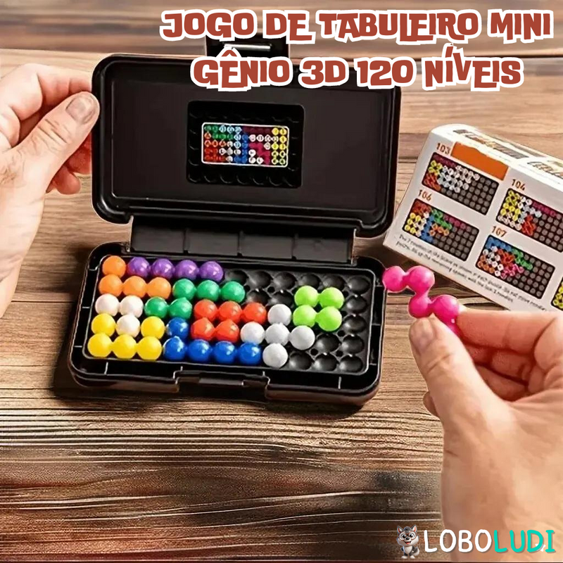 Jogo de Tabuleiro Mini Gênio 3D 120 Níveis Loboludi