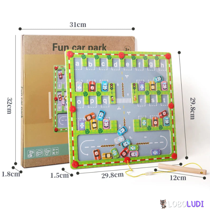Jogo do Estacionamento de Carrinhos Magnéticos Loboludi