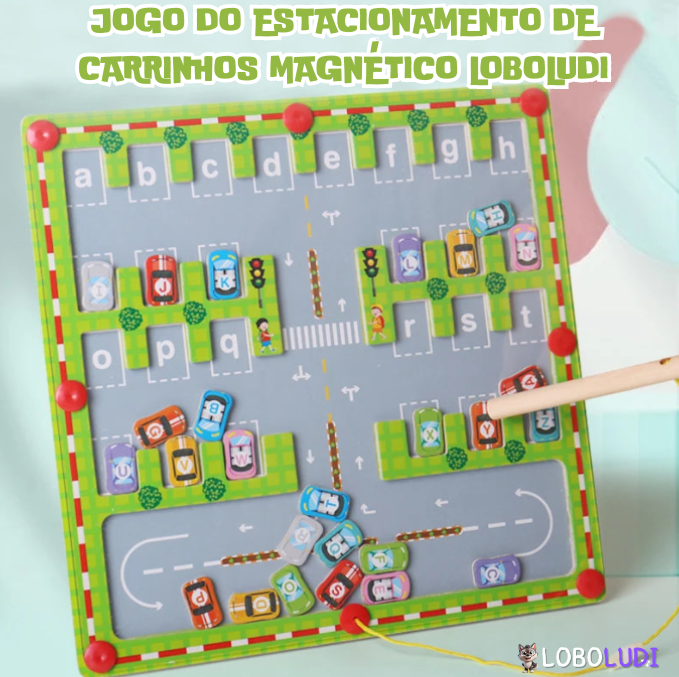 Jogo do Estacionamento de Carrinhos Magnéticos Loboludi