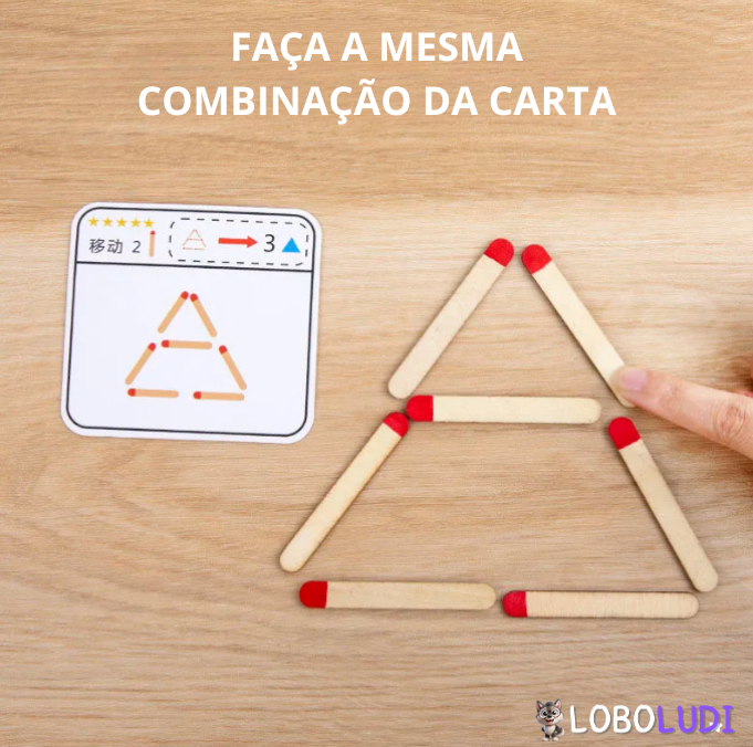 Jogo de Palitinhos de Raciocínio Lógico Loboludi