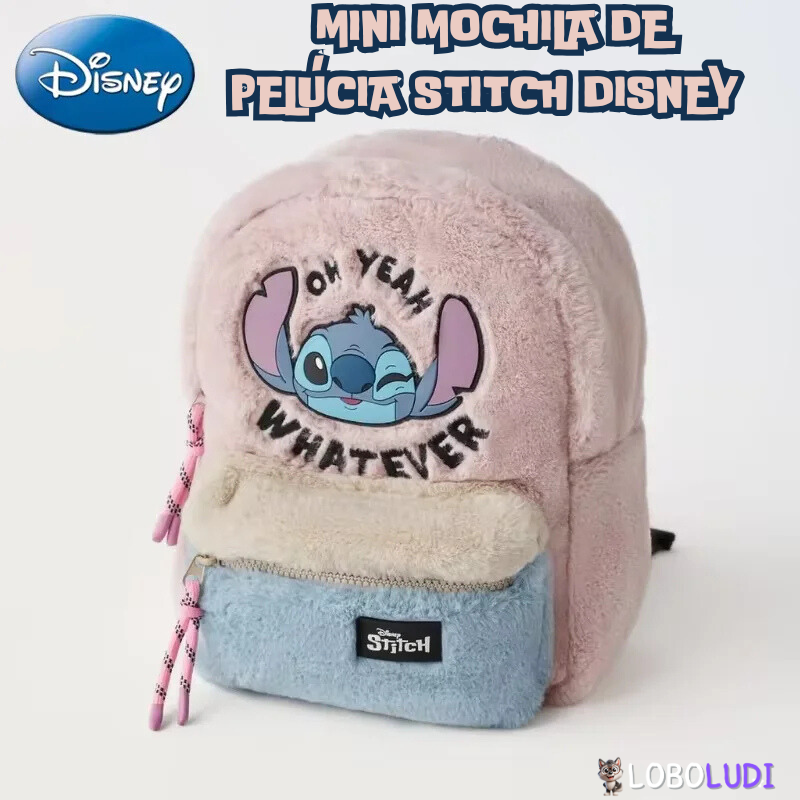 Mini Mochila de Pelúcia Stitch Disney Loboludi