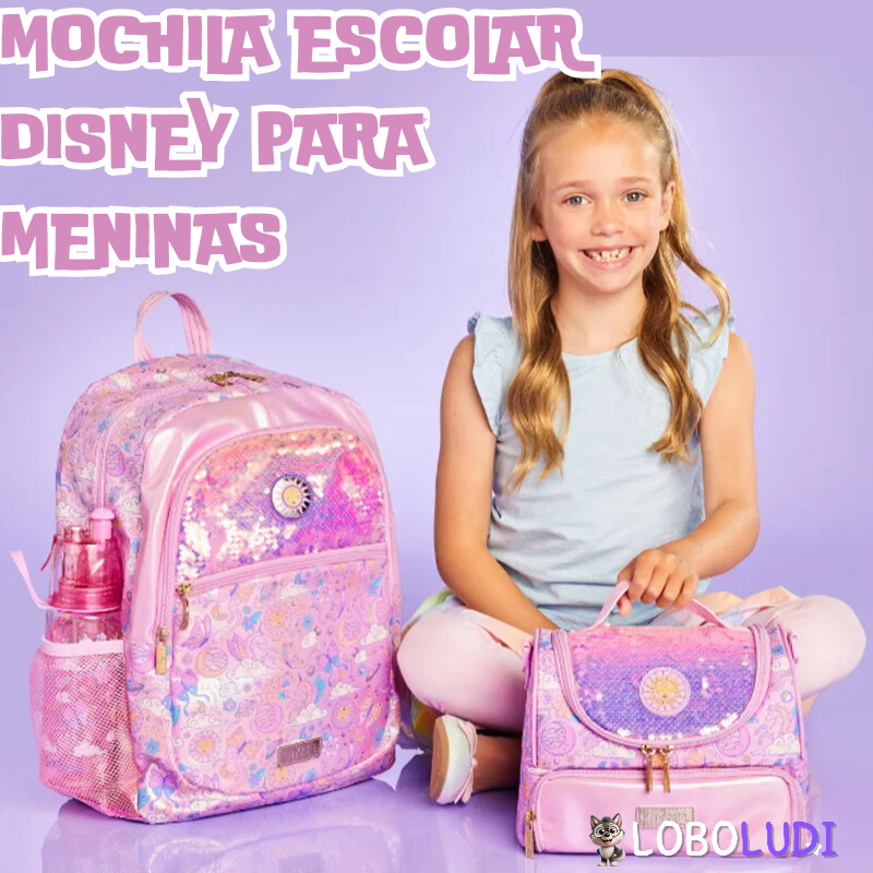 Mochila Escolar Disney Para Meninas Loboludi