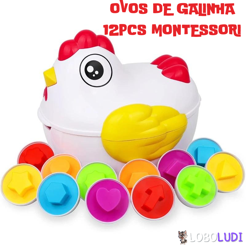 Ovos de Galinha 12pcs Montessori Educativo Loboludi