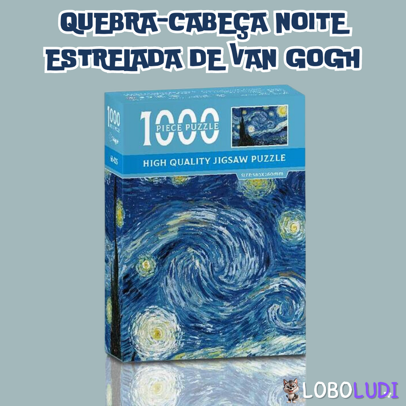 Quebra-Cabeça Noite Estrelada de Van Gogh Loboludi