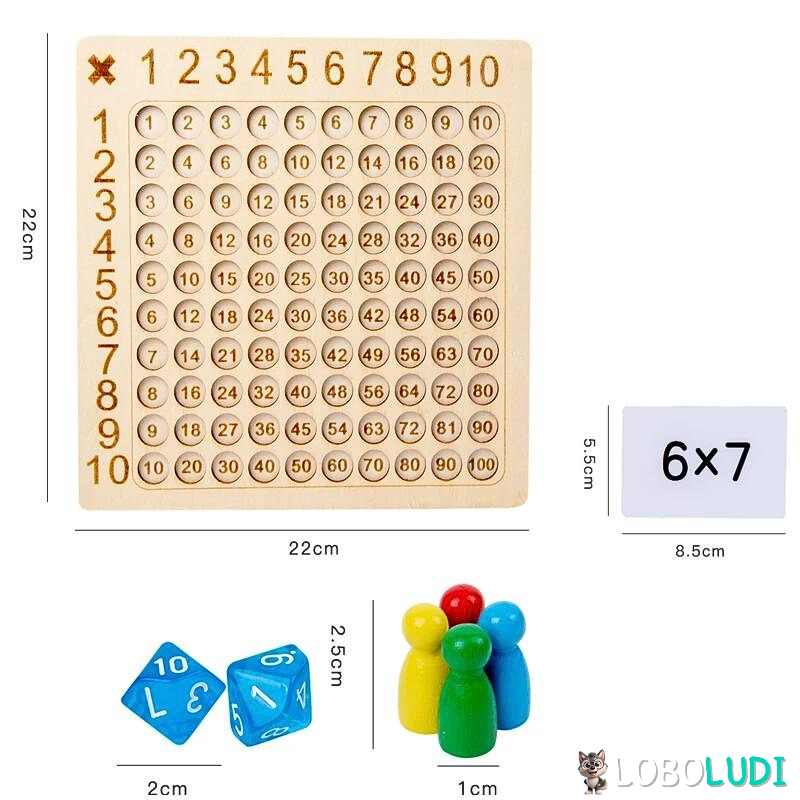 Tabuleiro de Multiplicação Montessori Loboludi