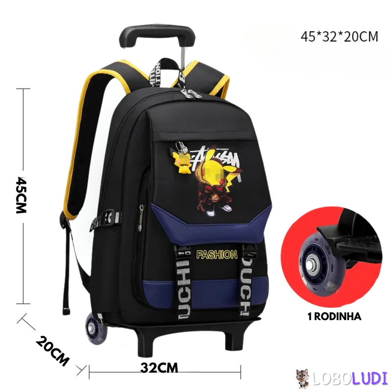 Mochila Escolar de Rodinhas Pokémon Loboludi