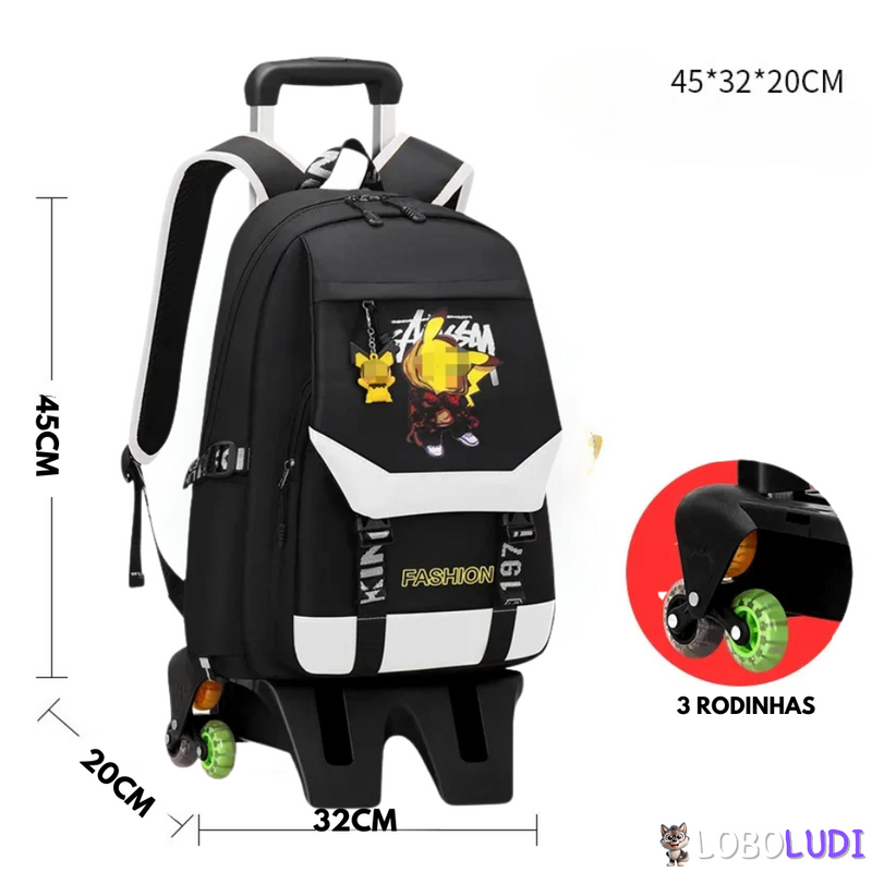 Mochila Escolar de Rodinhas Pokémon Loboludi